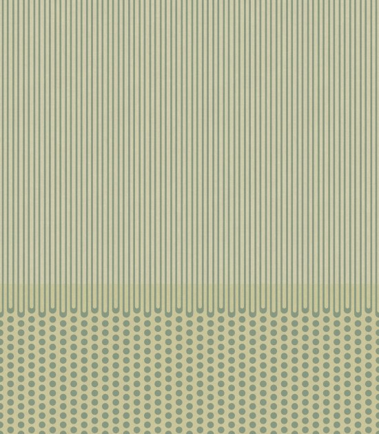 Tecnografica Art Collections Paolo Giordano & Simona Cardinetti: Twiggy Total Green - mural z motywem pionowych linii i kropek