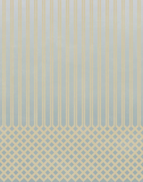 Tecnografica Art Collections Paolo Giordano & Simona Cardinetti: Oscar Cerulean Dusk - mural z motywem pionowych pasów i kratki