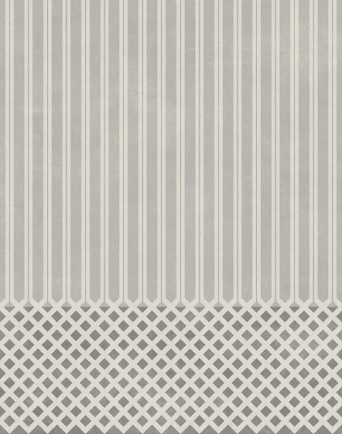 Tecnografica Art Collections Paolo Giordano & Simona Cardinetti: Oscar Classic Grey - mural z motywem pionowych pasów i kratki