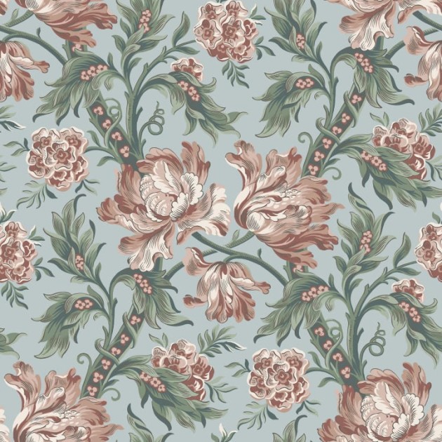 Sandberg S10251 Le Village Amelia Sky Blue - tapeta roślinna