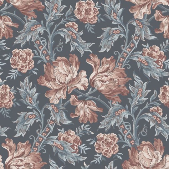 Sandberg S10253 Le Village Amelia Indigo Blue - tapeta roślinna