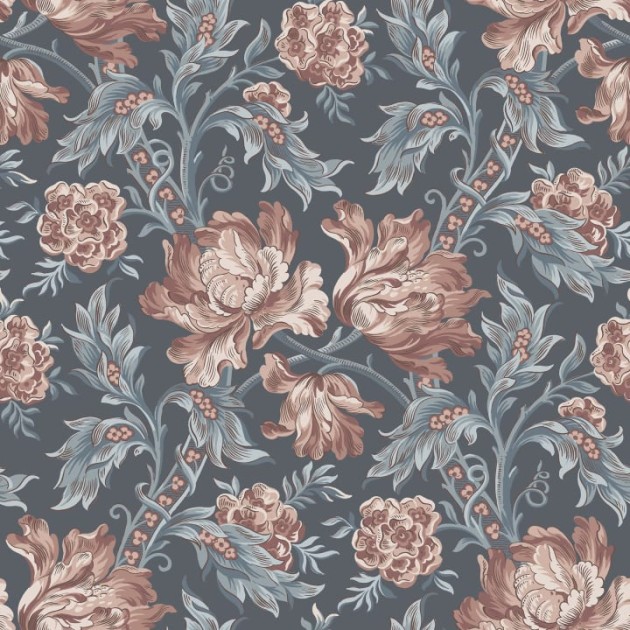 Sandberg S10253 Le Village Amelia Indigo Blue - tapeta roślinna
