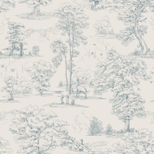 Sandberg S10254 Le Village Montfort Indigo Blue - tapeta ze szkicem wioski