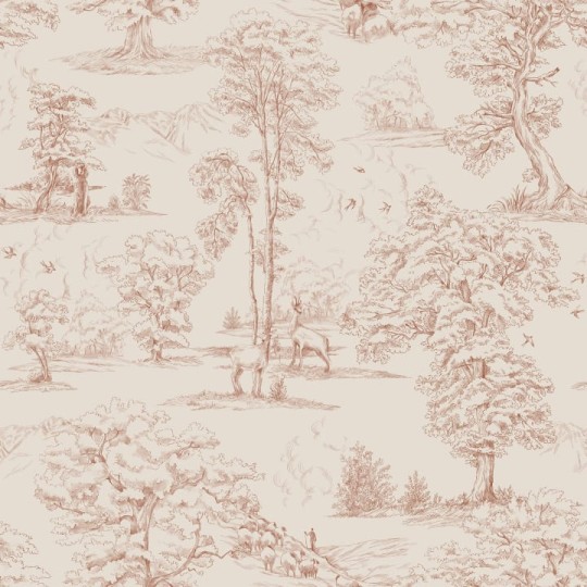 Sandberg S10255 Le Village Montfort Terracotta - tapeta ze szkicem wioski