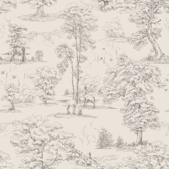 Sandberg S10256 Le Village Montfort Graphite - tapeta ze szkicem wioski