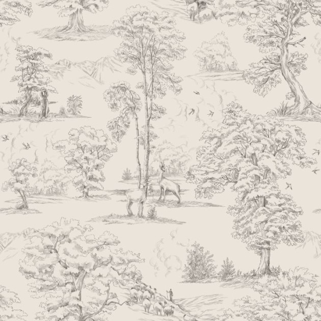 Sandberg S10256 Le Village Montfort Graphite - tapeta ze szkicem wioski