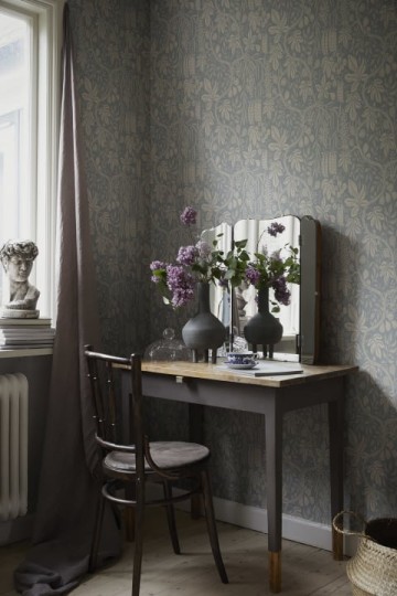 Sandberg S10260 Le Village Fig Garden Misty Blue - tapeta w drzewa figowe