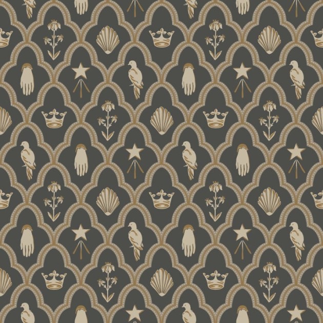 Sandberg S10270 Le Village Turtledove Barn Charcoal - tapeta z symbolicznymi ikonami