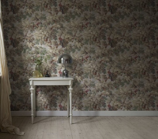 Sandberg S10275 Le Village Benjamin Sage Green - mural w liście dębu