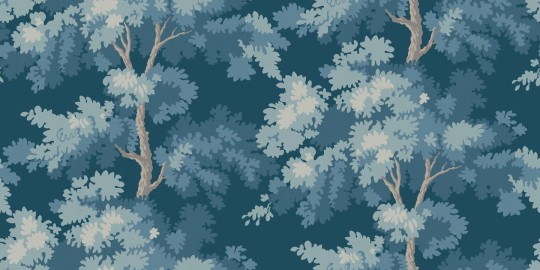 Sandberg S10279 Le Village Raphael Forest Midnight Blue - mural z drzewami