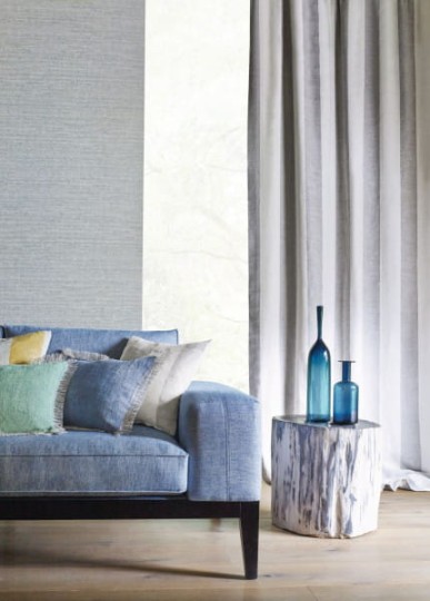 Casamance 73000176 Select 4 Place Turquoise - minimalistyczna tapeta z motywem tkaniny