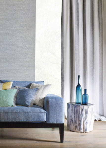 Casamance 73000741 Select 4 Place Turquoise - minimalistyczna tapeta z motywem tkaniny