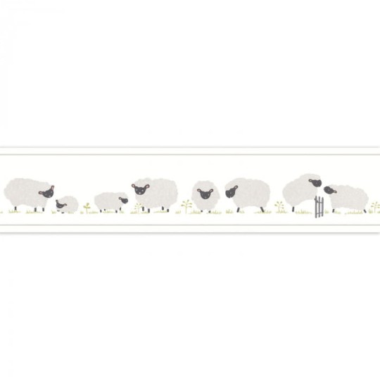 Casadeco 85579228 Rose & Nino Cad Frise Nino - border z motywem owieczek na tle z kropek