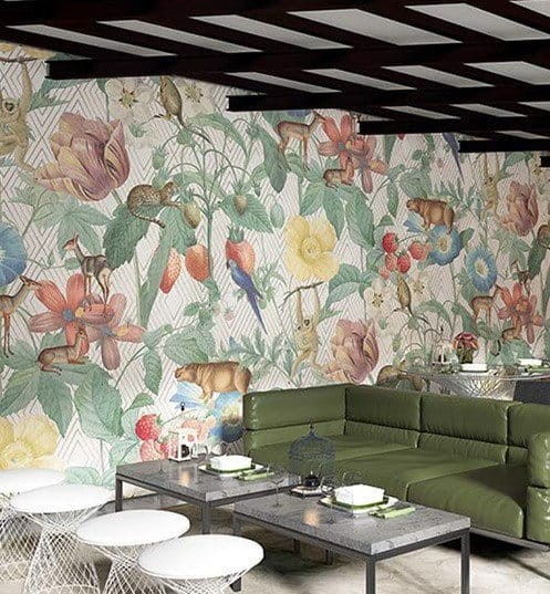 Marburg 46706 Smart Art Aspiration - mural z motywem liści, owoców, kwiatów i dzikich zwierząt