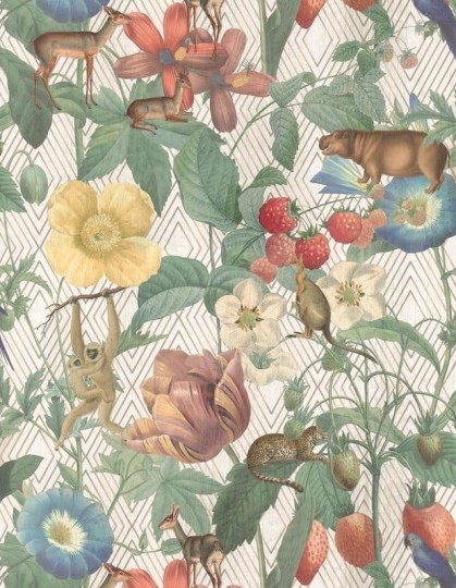 Marburg 46806 Smart Art Aspiration - mural z motywem liści, owoców, kwiatów i dzikich zwierząt