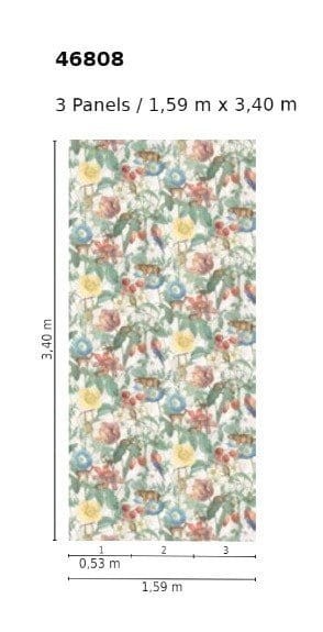 Marburg 46808 Smart Art Aspiration - mural z motywem liści, owoców, kwiatów i dzikich zwierząt