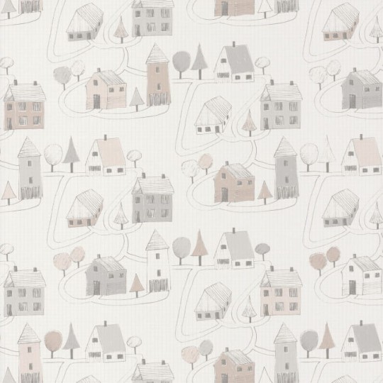 Casadeco 82841329 Happy Dreams Small Village - tapeta z motywem budynków