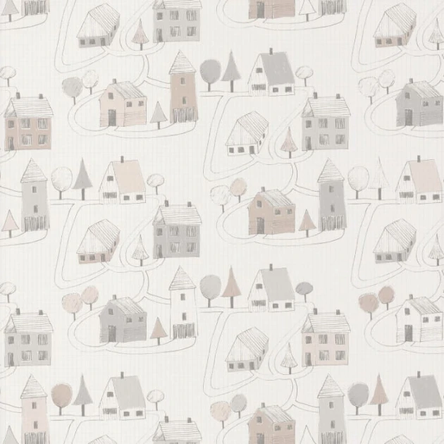 Casadeco 82841329 Happy Dreams Small Village - tapeta z motywem budynków