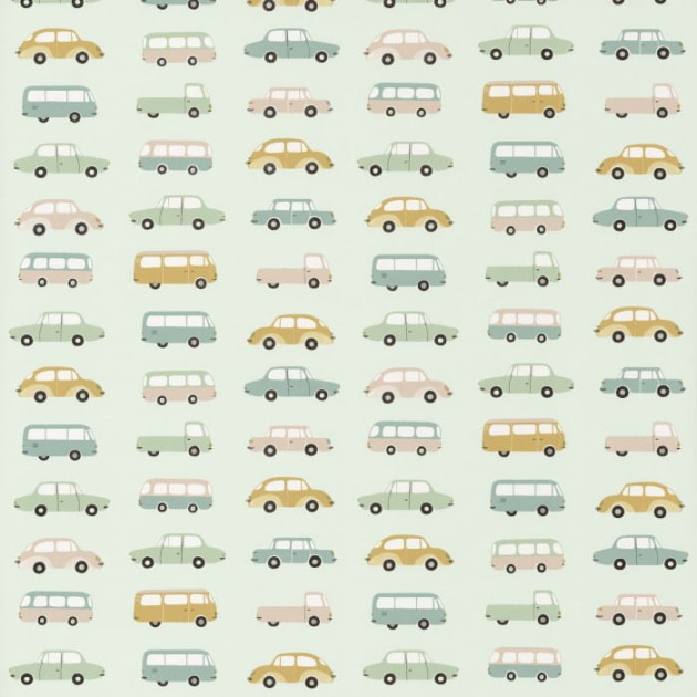 Casadeco 82767315 Happy Dreams All Over Vintage Cars - tapeta z motywem samochodów