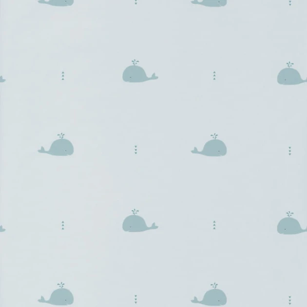 Casadeco 82796122 Happy Dreams Whale - tapeta z motywem wielorybów i gładkiego tła