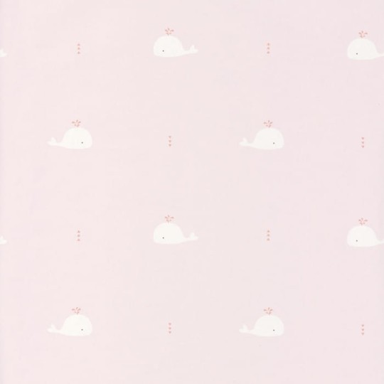 Casadeco 82794220 Happy Dreams Whale - tapeta z motywem wielorybów i gładkiego tła