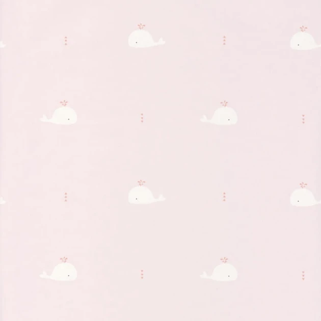 Casadeco 82794220 Happy Dreams Whale - tapeta z motywem wielorybów i gładkiego tła
