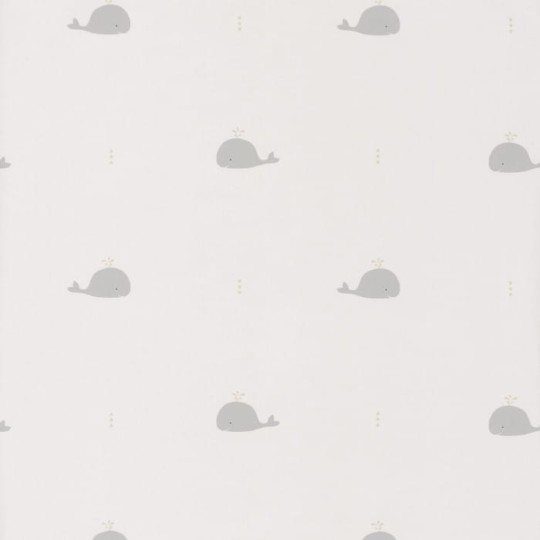 Casadeco 82791121 Happy Dreams Whale - tapeta z motywem wielorybów i gładkiego tła