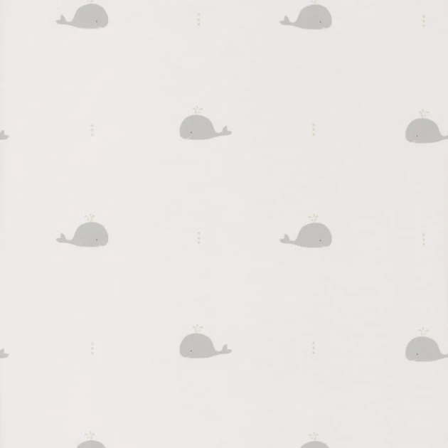 Casadeco 82791121 Happy Dreams Whale - tapeta z motywem wielorybów i gładkiego tła