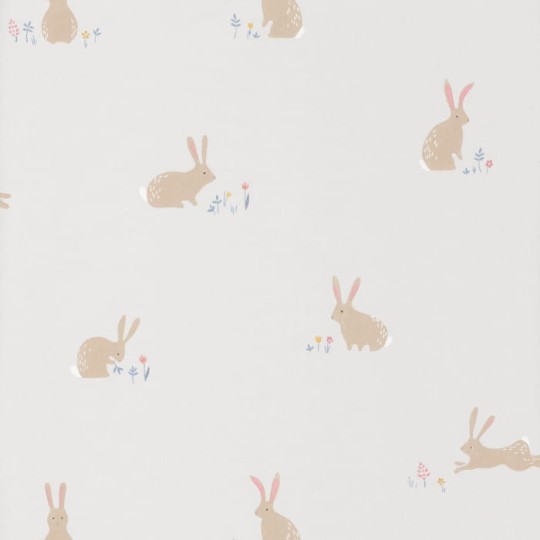 Casadeco 82746110 Happy Dreams Frise Bunny - tropikalna tapeta z motywem królików
