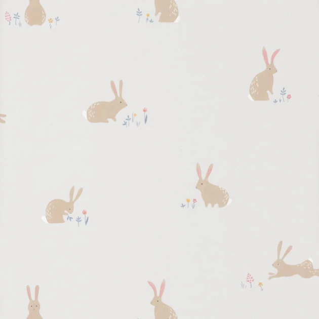 Casadeco 82746110 Happy Dreams Frise Bunny - tropikalna tapeta z motywem królików