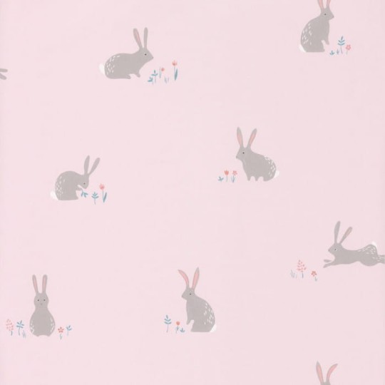 Casadeco 82744111 Happy Dreams Frise Bunny - tropikalna tapeta z motywem królików