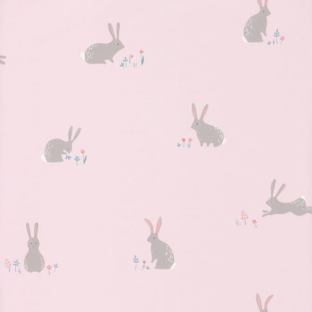 Casadeco 82744111 Happy Dreams Frise Bunny - tropikalna tapeta z motywem królików
