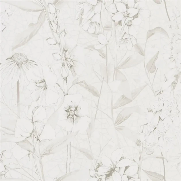 Designers Guild PDG1050/07 Mandora Emilie Ivory - tapeta z motywem łąki i kwiatów