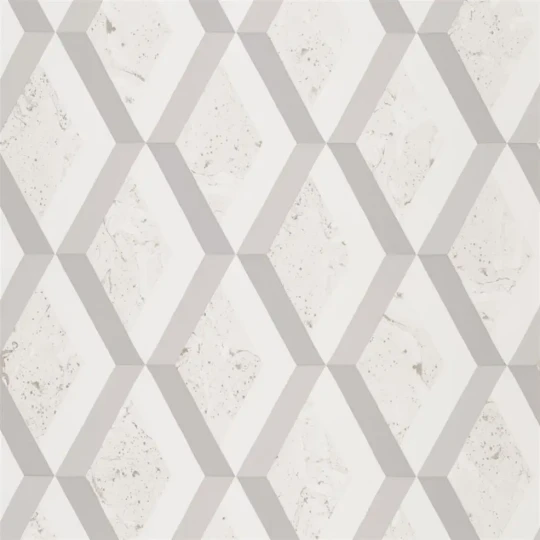 Designers Guild PDG1054/01 Mandora Jourdain Steel - tapeta z motywem rombów