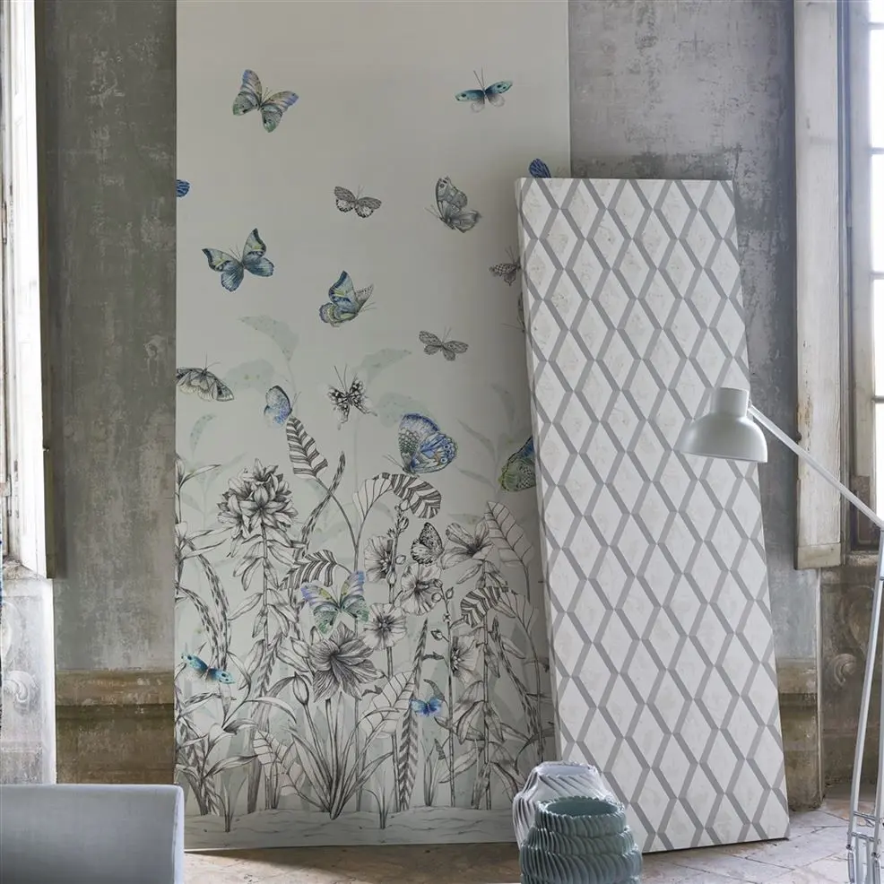 Designers Guild PDG1054/03 Mandora Jourdain Limelight - tapeta z motywem rombów