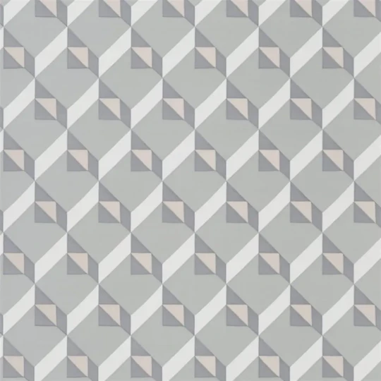 Designers Guild PDG1055/06 Mandora Dufrene Zinc Blue - tapeta z motywem klocków