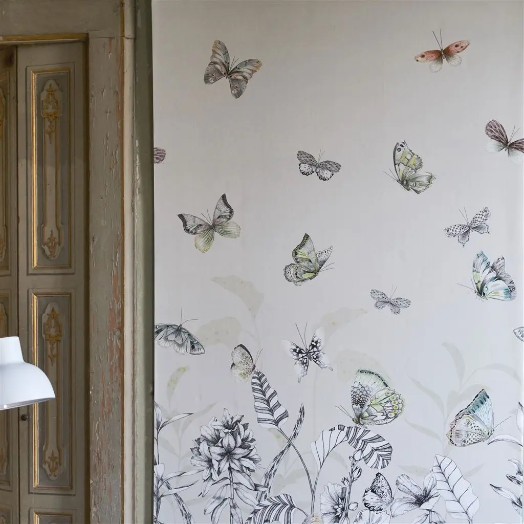 Designers Guild PDG1058/01 Mandora Papillons Birch - mural z motywem łąki i motyli