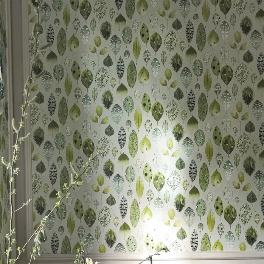 Designers Guild PDG1060/04 Zardozi Tulsi Dove - tapeta z motywem liści