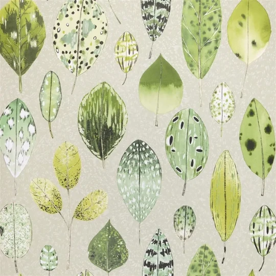 Designers Guild PDG1060/05 Zardozi Tulsi Eau De Nil - tapeta z motywem liści