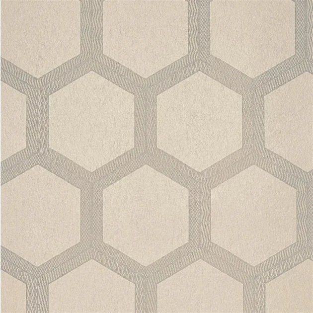 Designers Guild PDG1064/05 Zardozi Zardozi Oyster - tapeta z motywem plastrów miodu