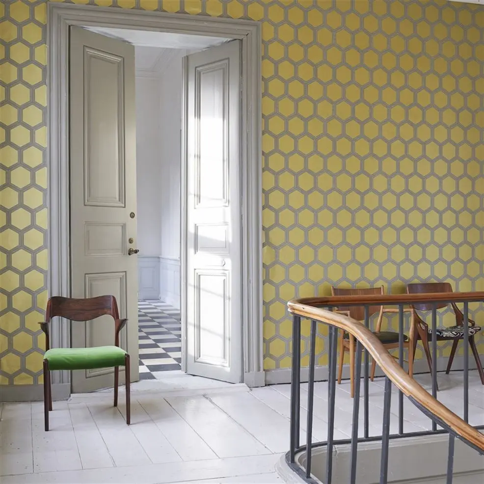 Designers Guild PDG1064/07 Zardozi Zardozi Alchemilla - tapeta z motywem plastrów miodu
