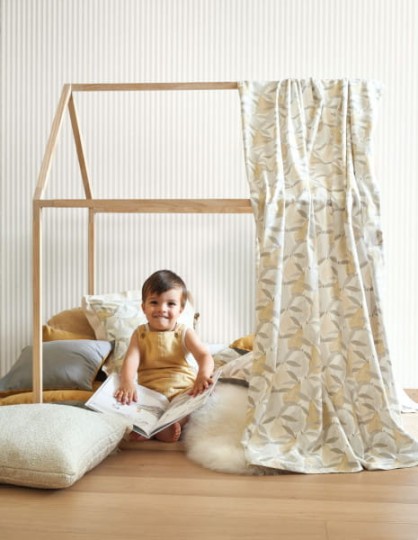 Casadeco 29881010 Happy Dreams My Little World Rayure - tapeta z motywem pasków na gładkim tle