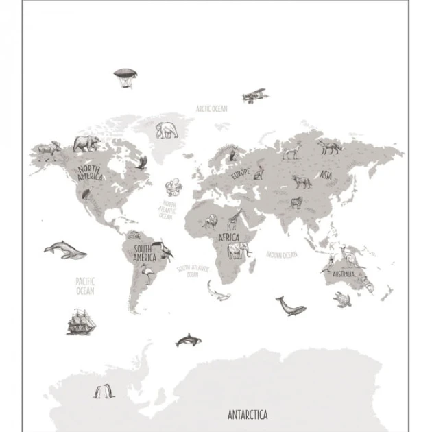 Caselio 102039918 Beauty Full Image 2 Our Planet World Map - mural z motywem mapy Świata