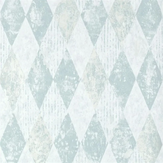 Designers Guild PDG1090/06 Foscari Fresco Arlecchino Sky - tapeta z motywem rombów