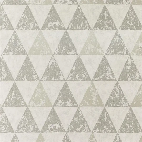 Designers Guild PDG1091/02 Foscari Fresco Dorsoduro Platinum - tapeta z motywem trójkątów
