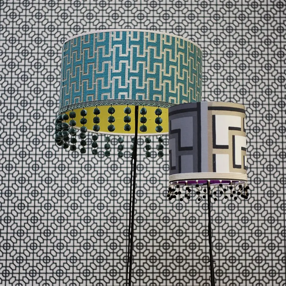 Designers Guild P535/01 Geometric Sussex Ivory - tapeta z motywem geometrycznych kafelek