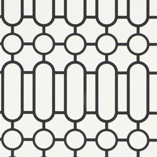 Designers Guild P537/03 Geometric PORDEN - BLACK AND WHITE - tapeta z motywem kratki