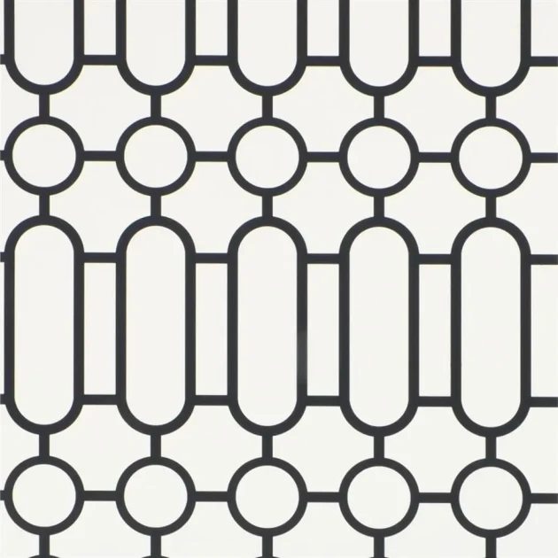 Designers Guild P537/03 Geometric PORDEN - BLACK AND WHITE - tapeta z motywem kratki