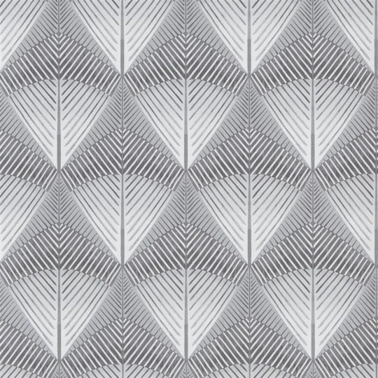 Designers Guild PDG1032/02 Geometric Veren Graphite - tapeta z motywem wachlarzy