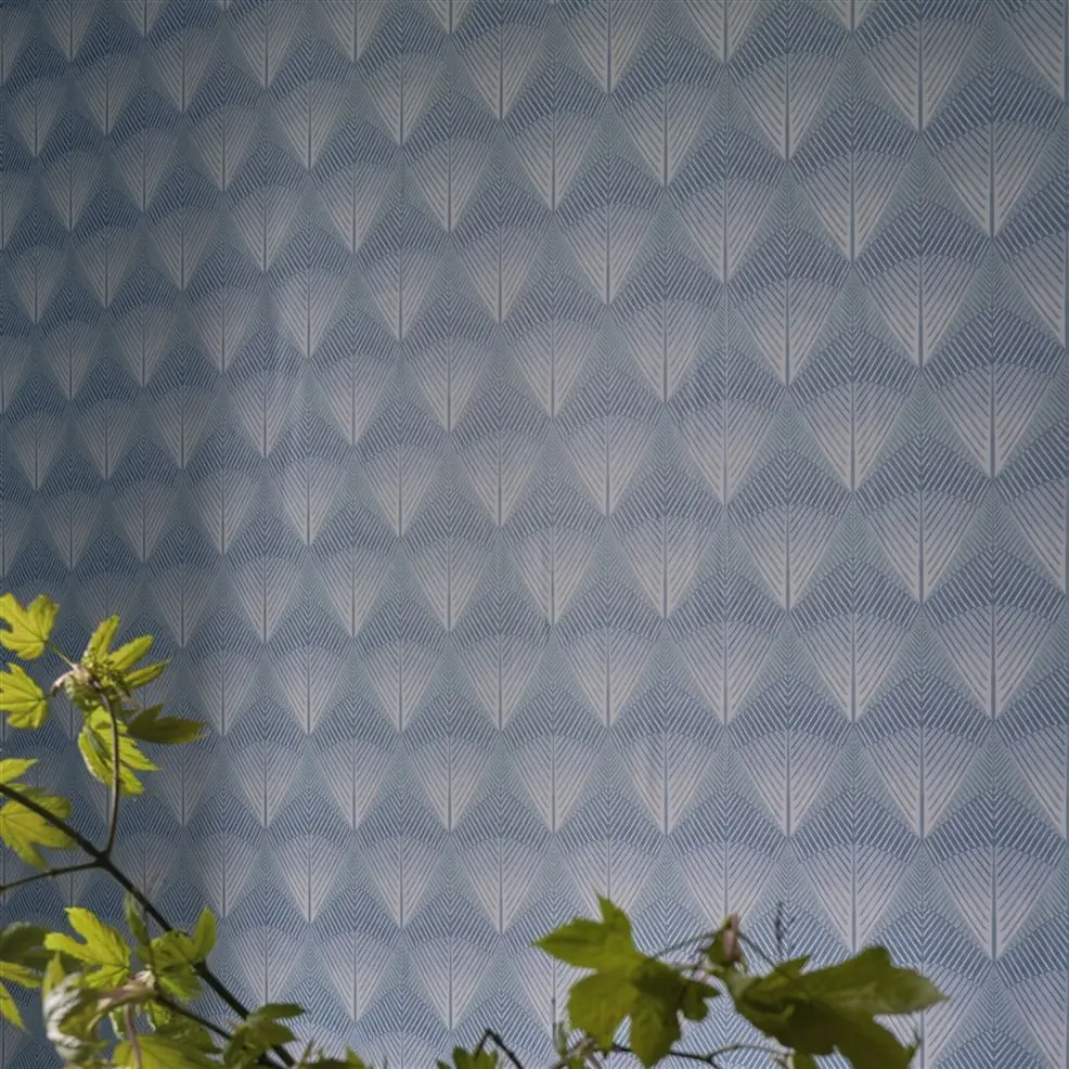 Designers Guild PDG1032/04 Geometric Veren Ocean - tapeta z motywem wachlarzy